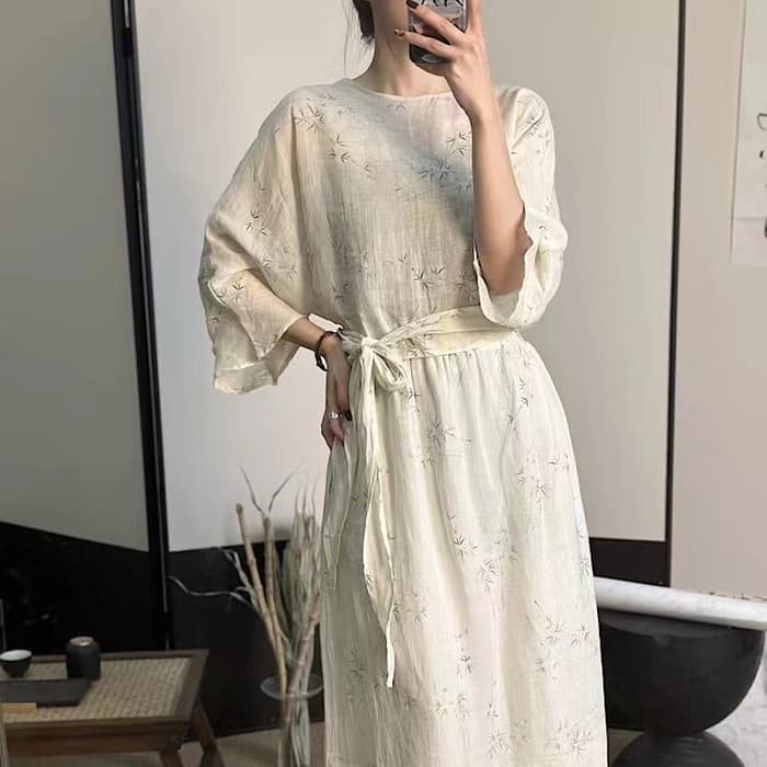 チャイナ服 コットンリネン カジュアルファッションチャイナワンピース