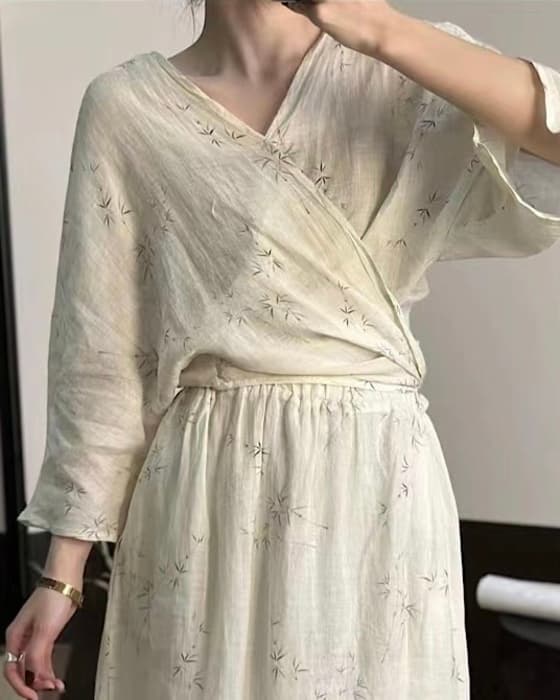 チャイナ服 コットンリネン カジュアルファッションチャイナワンピース