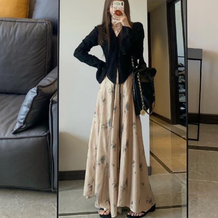 チャイナ服 コットンリネン カジュアルフラワーチャイナワンピース