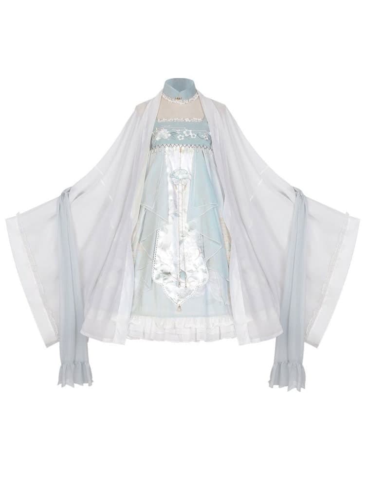 中華ロリータ シアン色ワンピース ロリータファッション