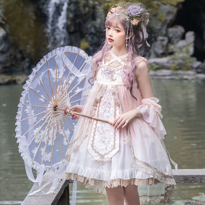 中華ロリータ シアーワンピース ロリータファッション