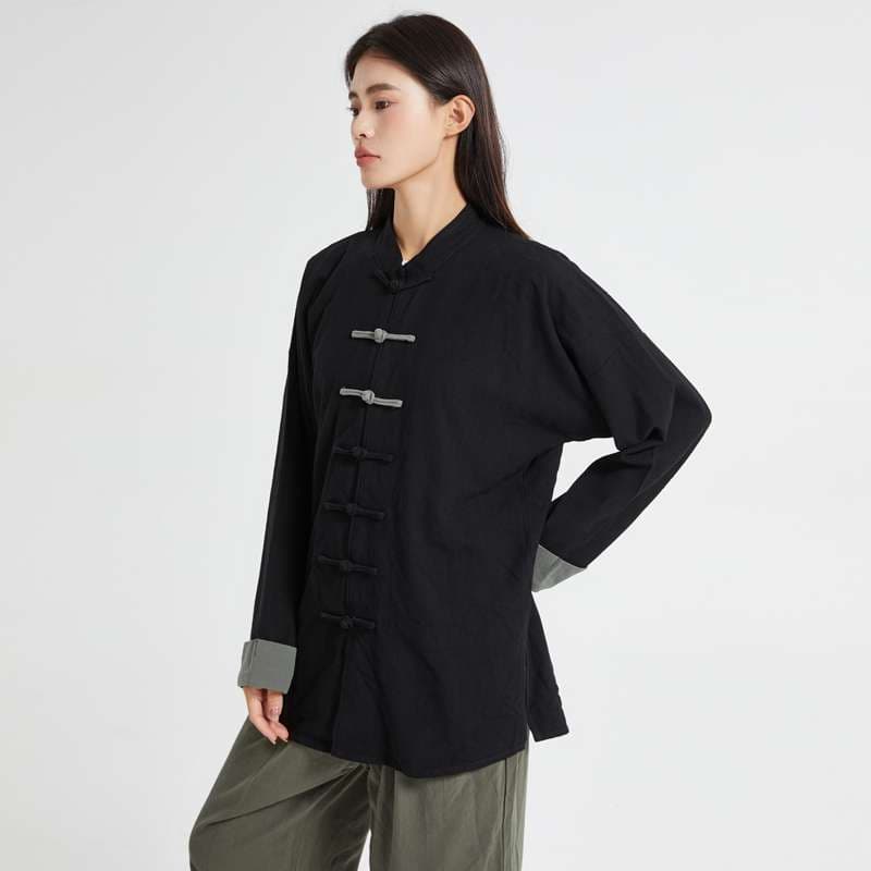 チャイナ服 伝統風デザイン ロング丈ジャケット