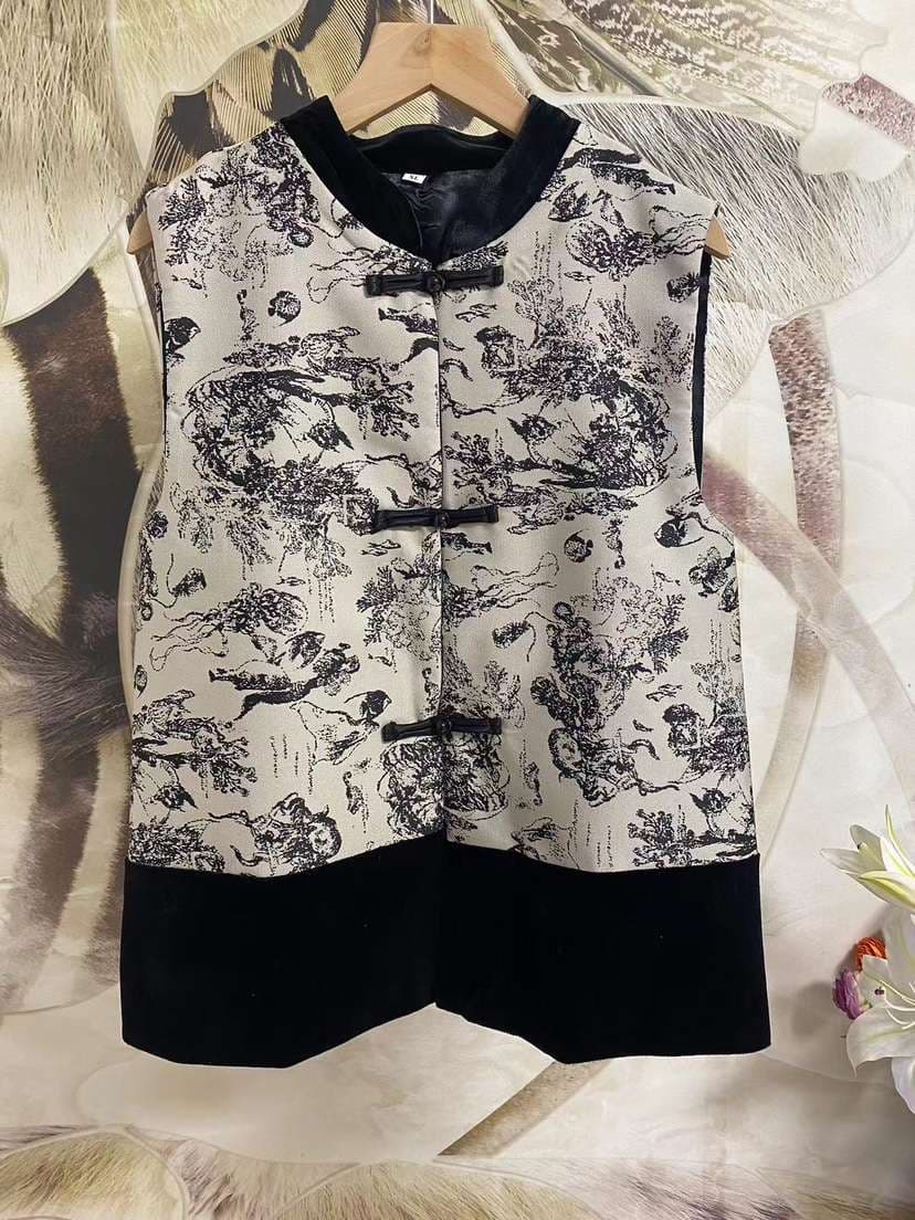チャイナ服 花柄刺繍チャイナベスト