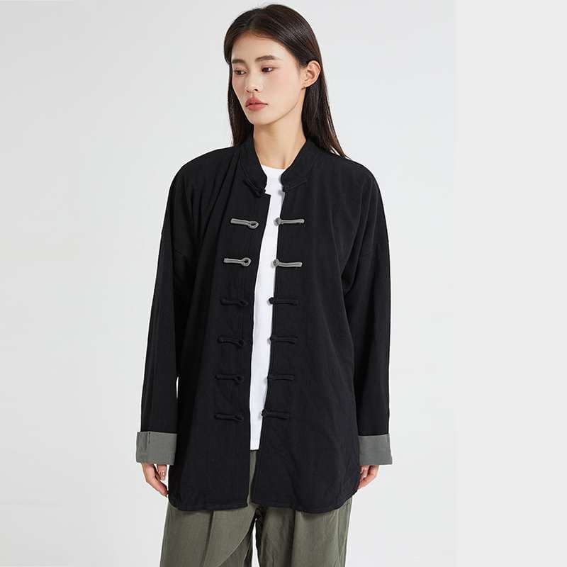 チャイナ服 伝統風デザイン ロング丈ジャケット