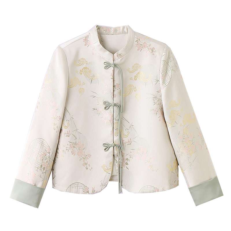 チャイナ服 桜柄チャイナ風ショートジャケット