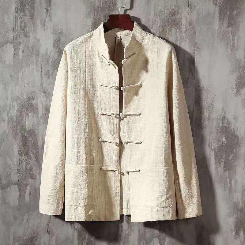 チャイナ服 伝統風デザイン リネン素材チャイナシャツ