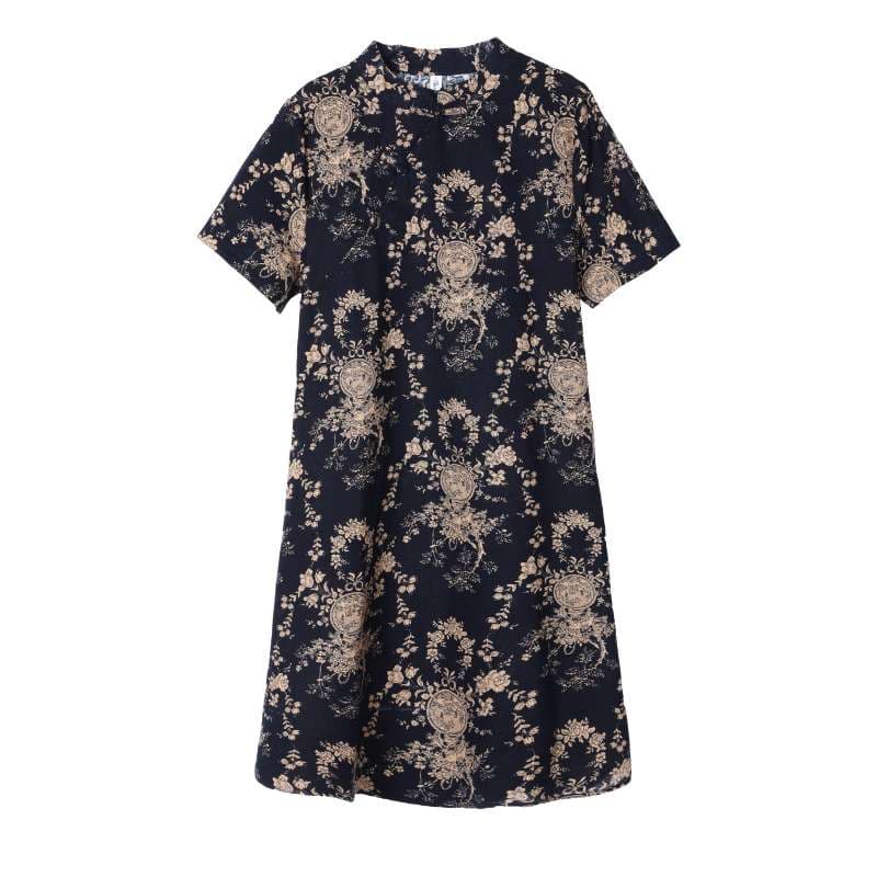 チャイナ服 しっとり大人のチャイナ風リラックスワンピース