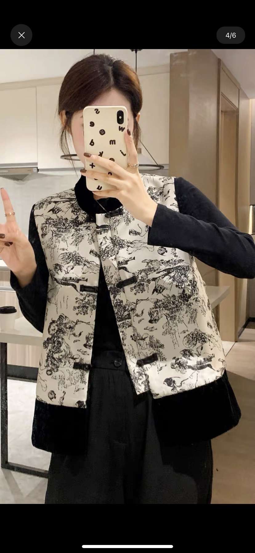 チャイナ服 花柄刺繍チャイナベスト
