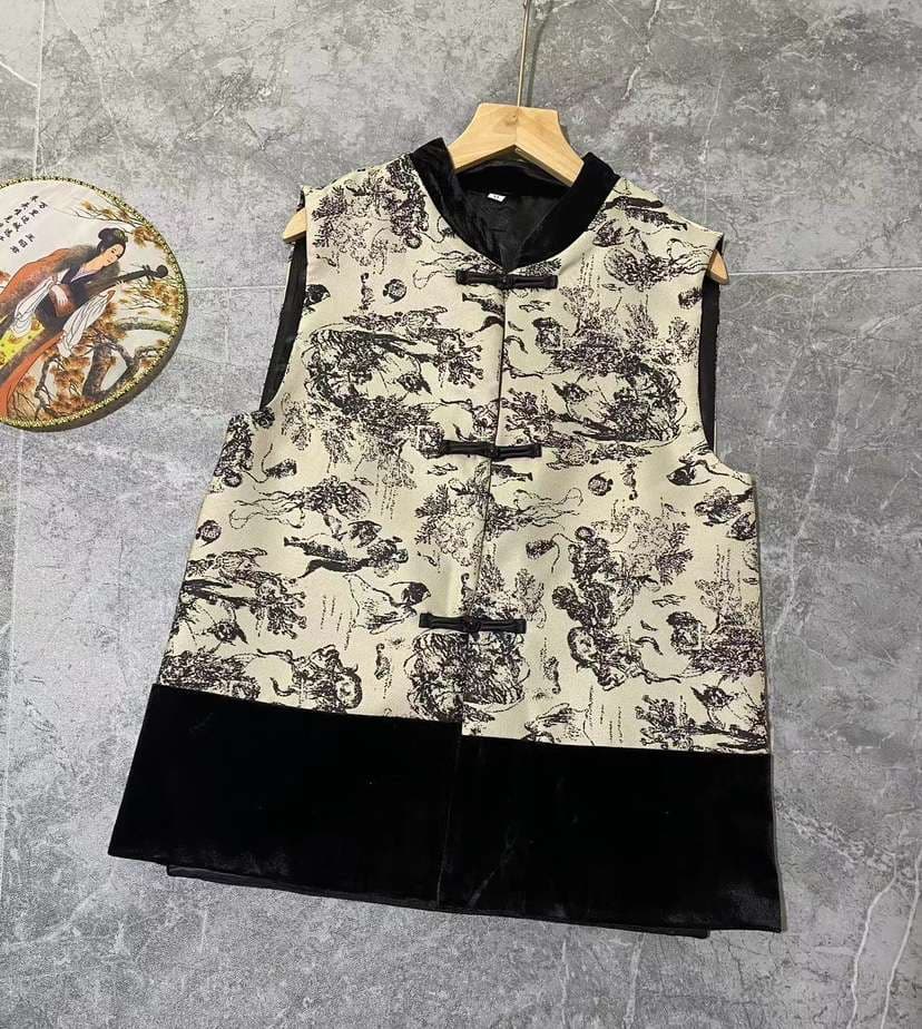 チャイナ服 花柄刺繍チャイナベスト