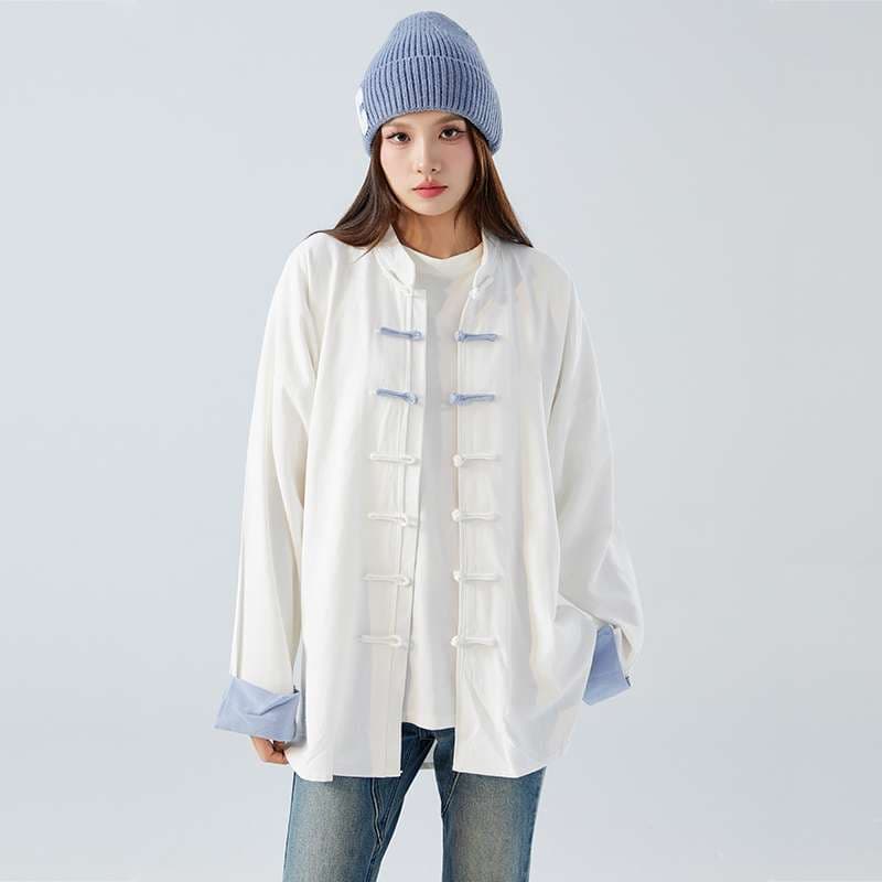 チャイナ服 伝統風デザイン ロング丈ジャケット