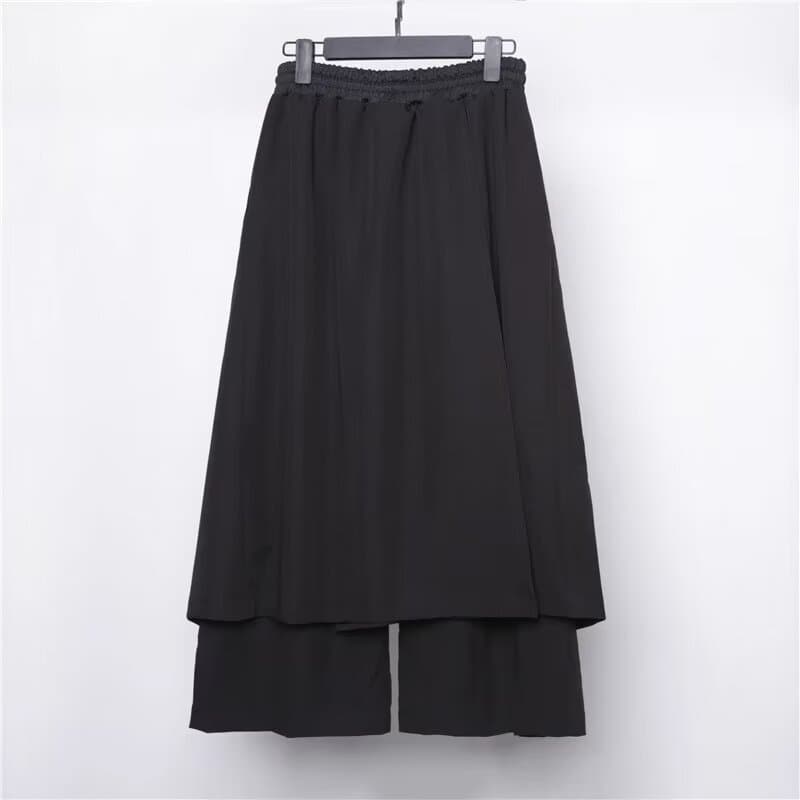 チャイナ服 和風重ね着風ワイドパンツ付きスカート