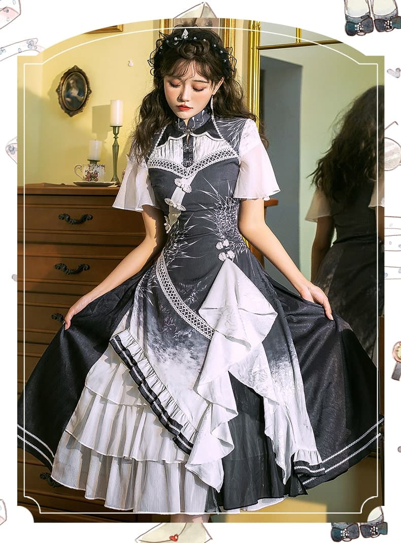 中華ロリータ チャイナドレス風ロリータ2awyワンピース ロリータファッション