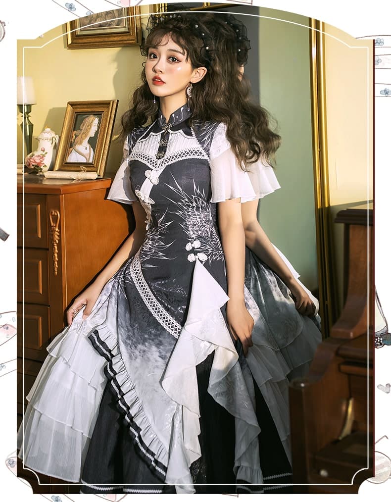中華ロリータ チャイナドレス風ロリータ2awyワンピース ロリータファッション